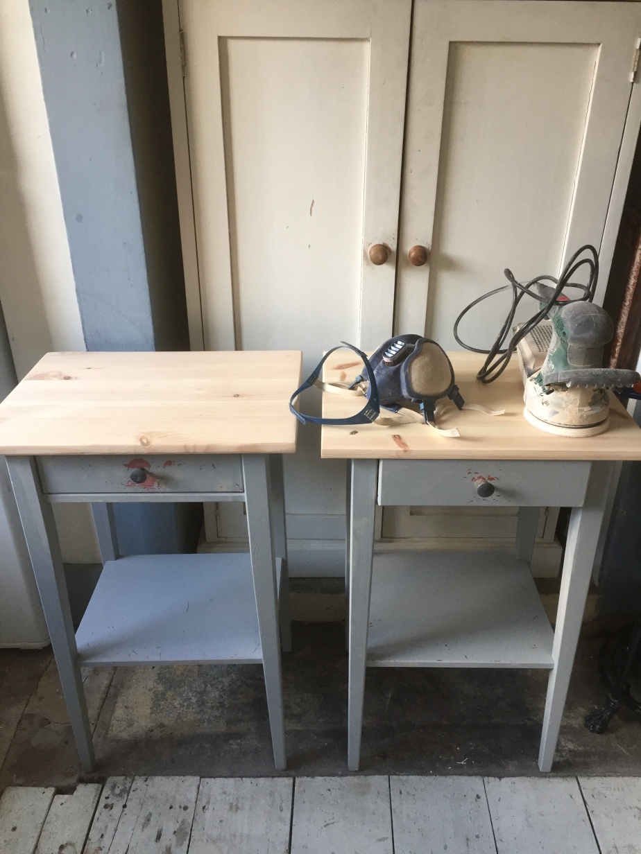 IKEA Henmes Bedside Table after sanding